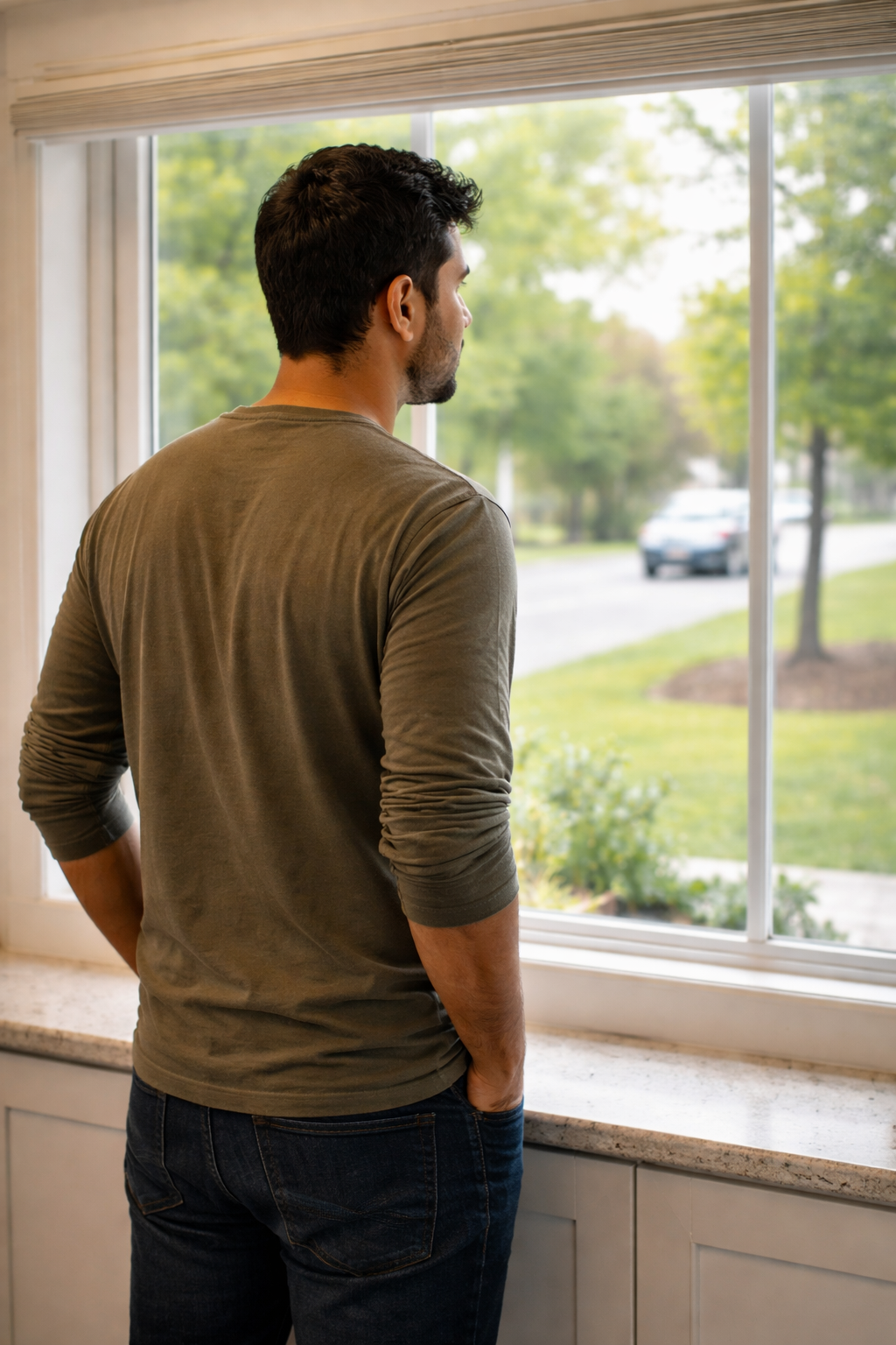 A father waiting patiently